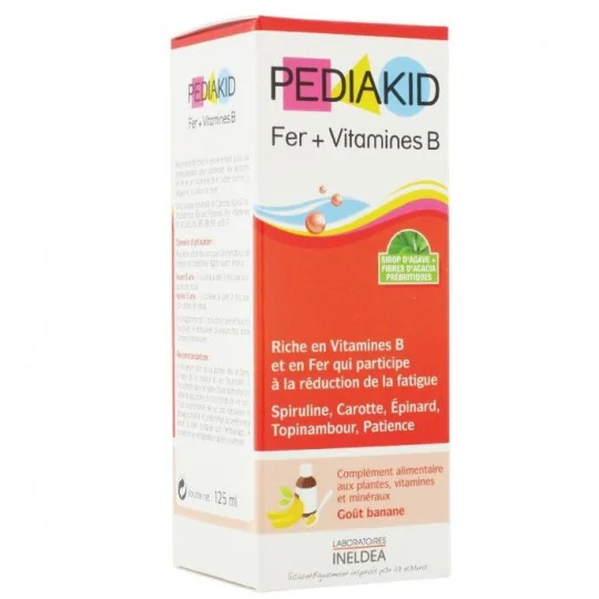 Pediakid Fer + Vitamines B flacon 125ml (goût banane)