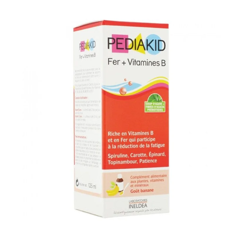 Pediakid Fer + Vitamines B flacon 125ml (goût banane)