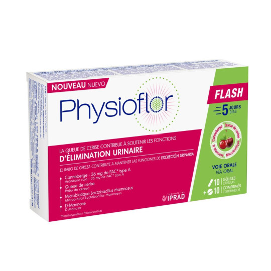 Physioflor Flash Elimination Urinaire 10 gélules+10 comprimés
