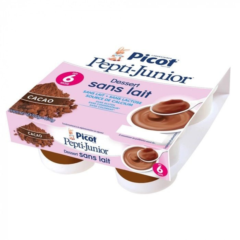 Picot Pepti-Junior Dessert Sans Lait 4X100g-Chocolat
