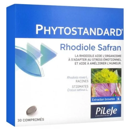 Pileje Phytostandard de Rhodiole et de Safran 30 comprimés