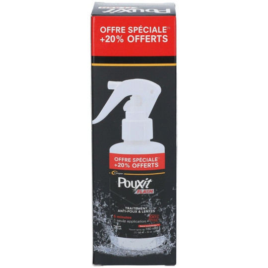 Pouxit Flash Traitement Anti-Poux & Lentes Flacon Spray 180ml dont 20% OFFERTS