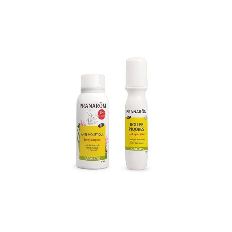 Pranarôm Aromapic Spray Anti Moustiques 75ml Bio+Gel Apaisant Bio Vegan15ml