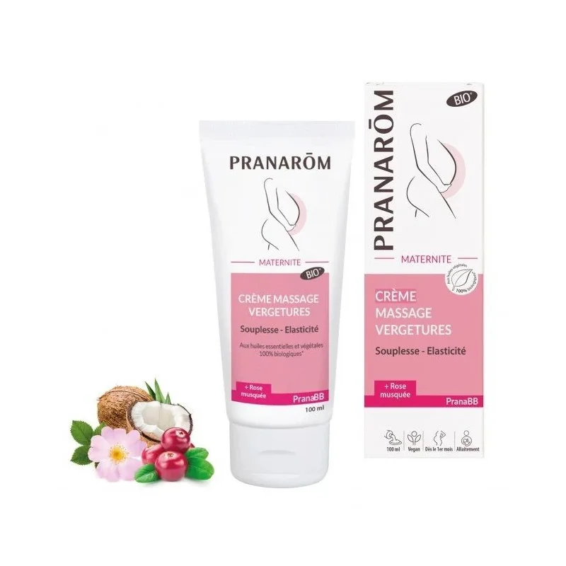 Pranarôm PranaBB Maternité Crème Massage Vergetures Bio 100ml