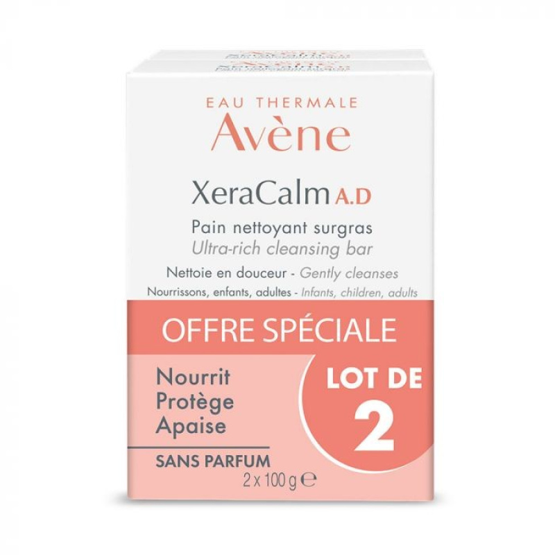 Avène XeraCalm A.D 2 Pains Nettoyants Surgras 100g