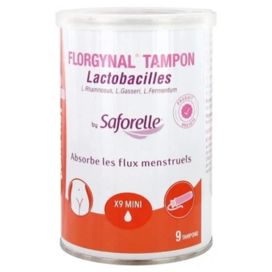 Saforelle Florgynal Tampon Probiotique Compact avec Applicateur 9 Mini
