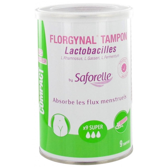 Saforelle Florgynal Tampon Probiotique Compact avec Applicateur 9 Super