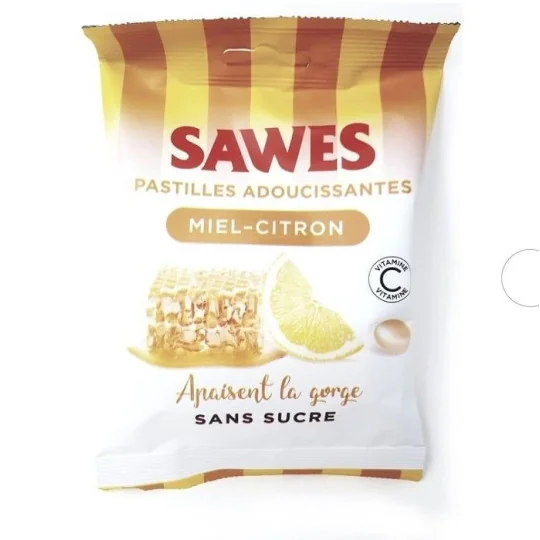 Sawes Pastilles Adoucissantes Miel-citron sans Sucre 50g