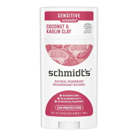 Schmidt's Déodorant Naturel Coconut & kaolin Sensitive Stick 75g