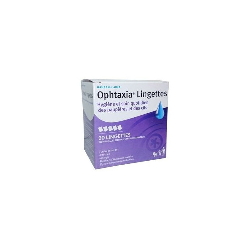Bausch&Lomb Ophtaxia 20 Lingettes Oculaires