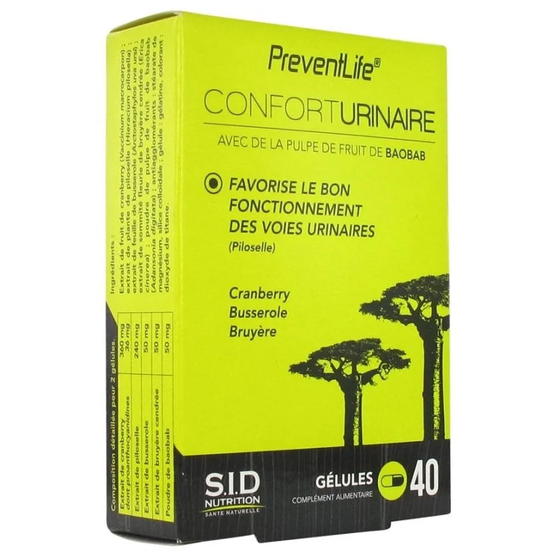 SID Nutrition Confort Urinaire Preventlife - 40 gélules