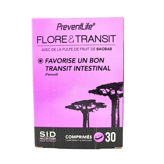 SID Nutrition Preventlife Flore & Transit 30 comprimés