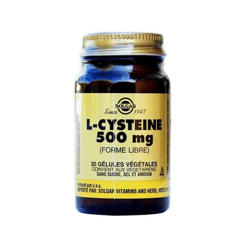 Solgar L-Cystéine 500mg 30 Gélules Végétales