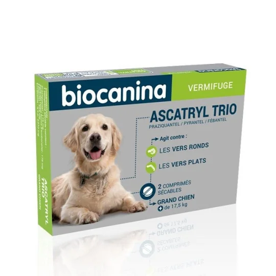 Biocanina Ascatryl Trio Grand Chien +17.5kg 2 Comprimés