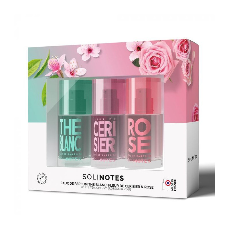 Solinotes Coffret Eaux de Parfum Florales Vegan 3X15ml