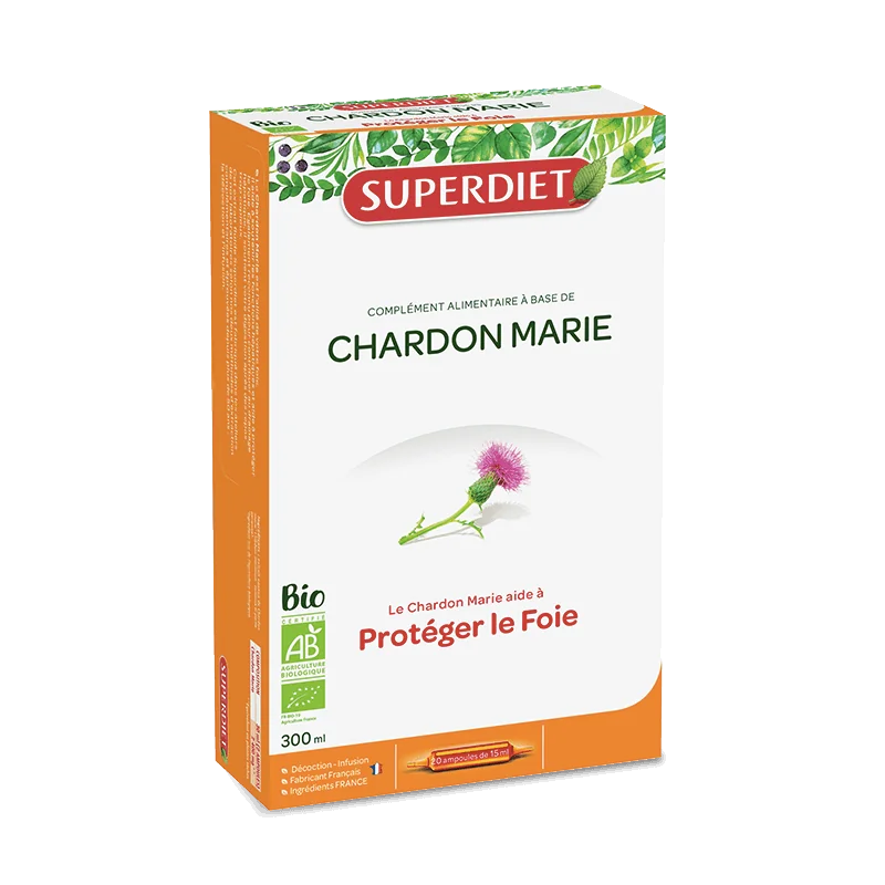 SuperDiet Chardon Marie Bio 20 Ampoules 15ml