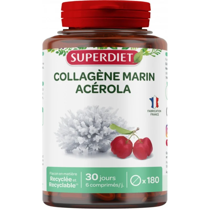 SuperDiet Collagène Marin Acérola 180 comprimés