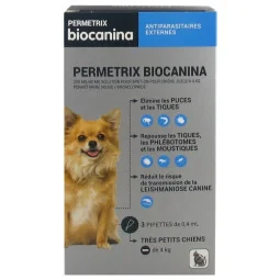 Biocanina Permetrix Petits Chiens 3 Pipettes de 0