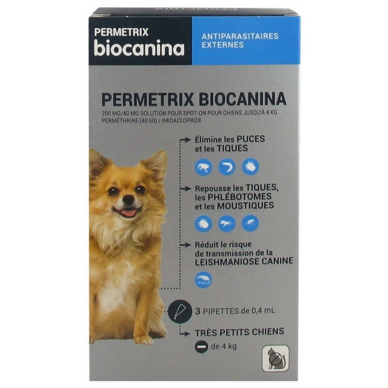 Biocanina Permetrix Petits Chiens 3 Pipettes de 0