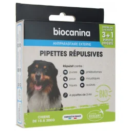 Biocanina Pipettes Répulsives 3+1Offerte Chiens 15 à 30KG