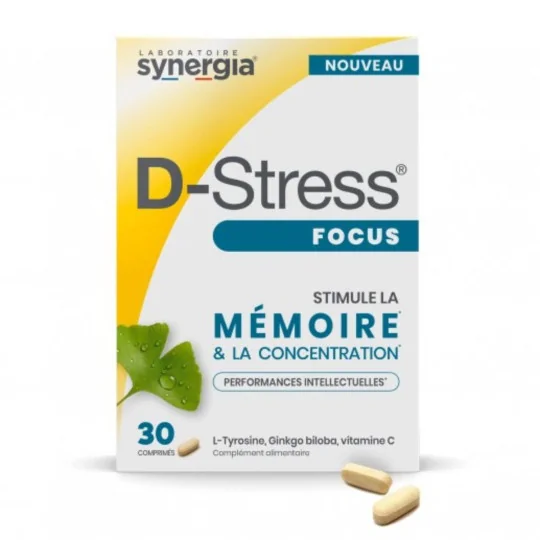 Synergia D-Stress Focus Mémoire & Concentration 30 comprimés