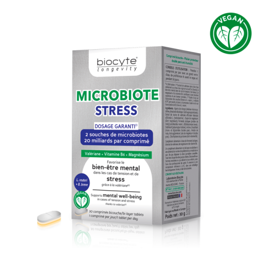 Biocyte Longevity Microbiote Stress Vegan 30 comprimés