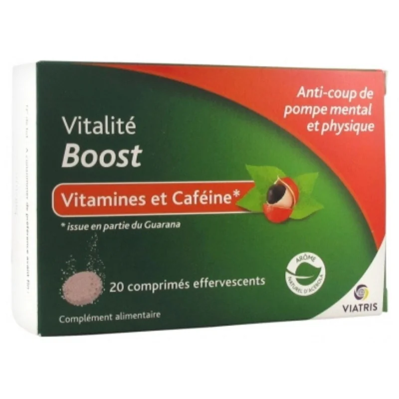 Viatris Vitalité Boost Vitamines et Caféine 20 Comprimés Effervescents