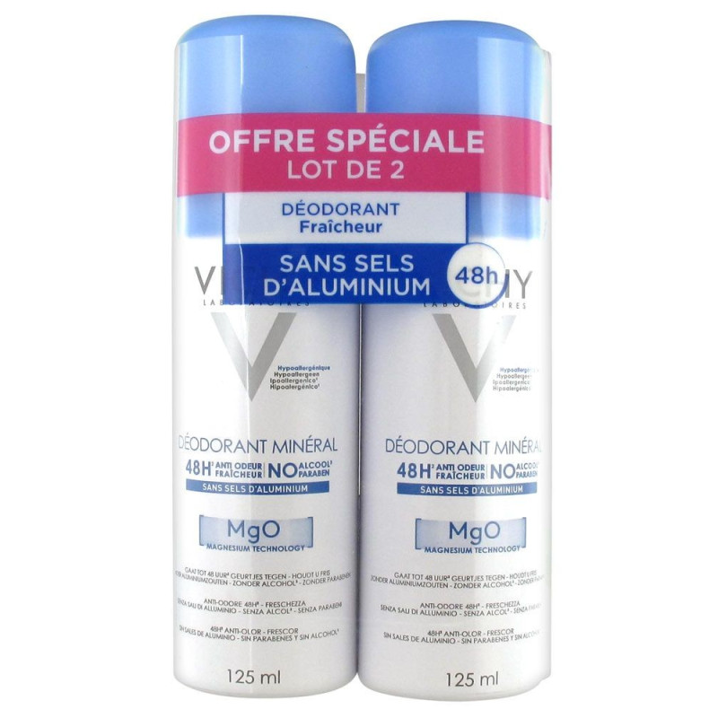 Vichy Déodorant Minéral 48 h Spray  2 x 125 ml
