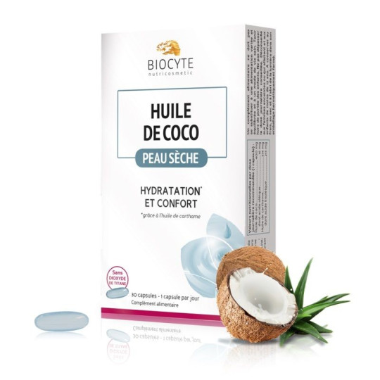 Biocyte Nutricosmetic Huile de Coco Peau Sèche 30 Capsules