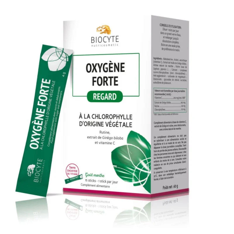 Biocyte Nutricosmetic Oxygène Forte Regard 15 Sticks Menthe