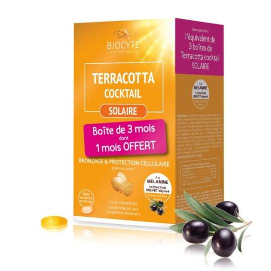 Biocyte Solaire Terracotta Cocktail Bronzage et Protection 90 comprimés dont 30 OFFERTS
