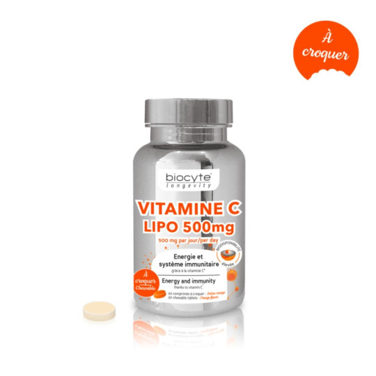 Biocyte Vitamine C Lipo 500mg Energie et Immunité 30 comprimés à croquer