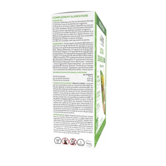 Arkofluides Bio Ultra Draineur Vegan 30 Ampoules