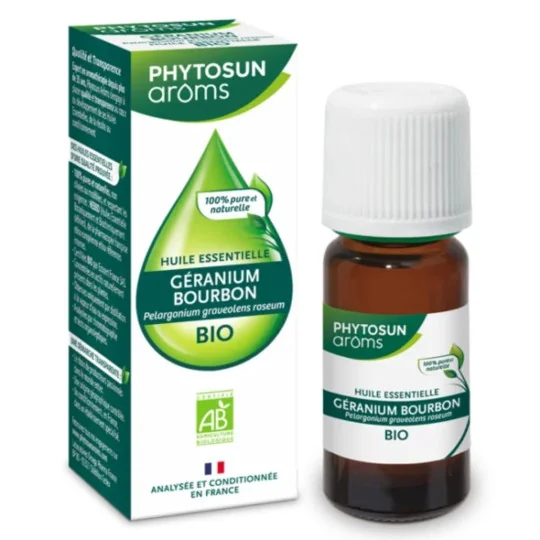 Géranium Bourbon Bio 10ml Huile Essentielle Phytosun