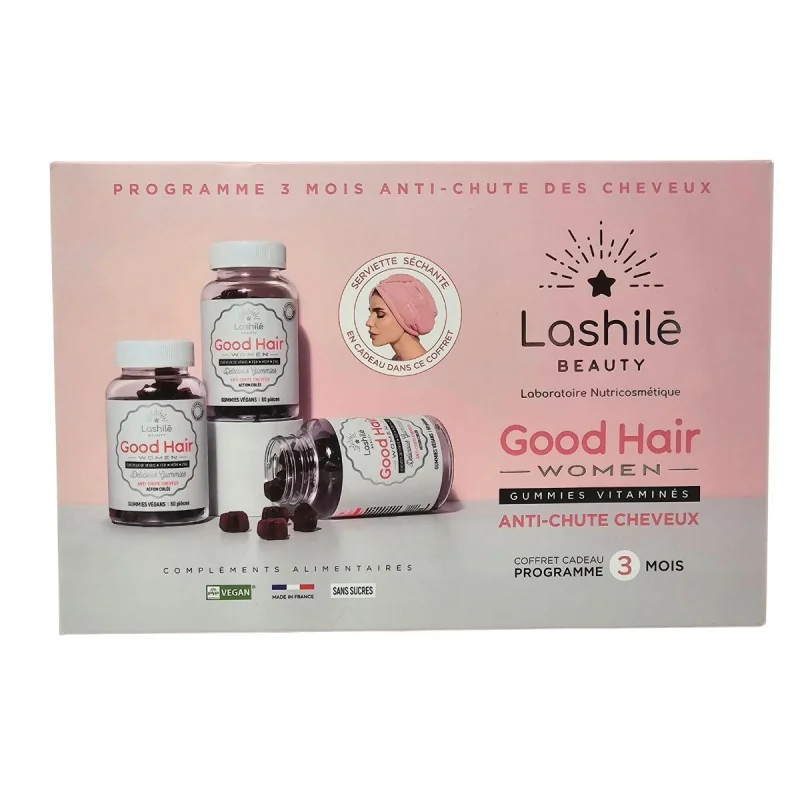 Lashilé Beauty Good Hair Women Anti-Chute 3 Mois+Serviette