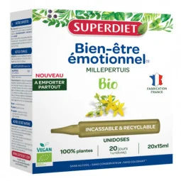 SuperDiet Bien-être Emotionnel Bio Vegan 20 Ampoules de 15ml