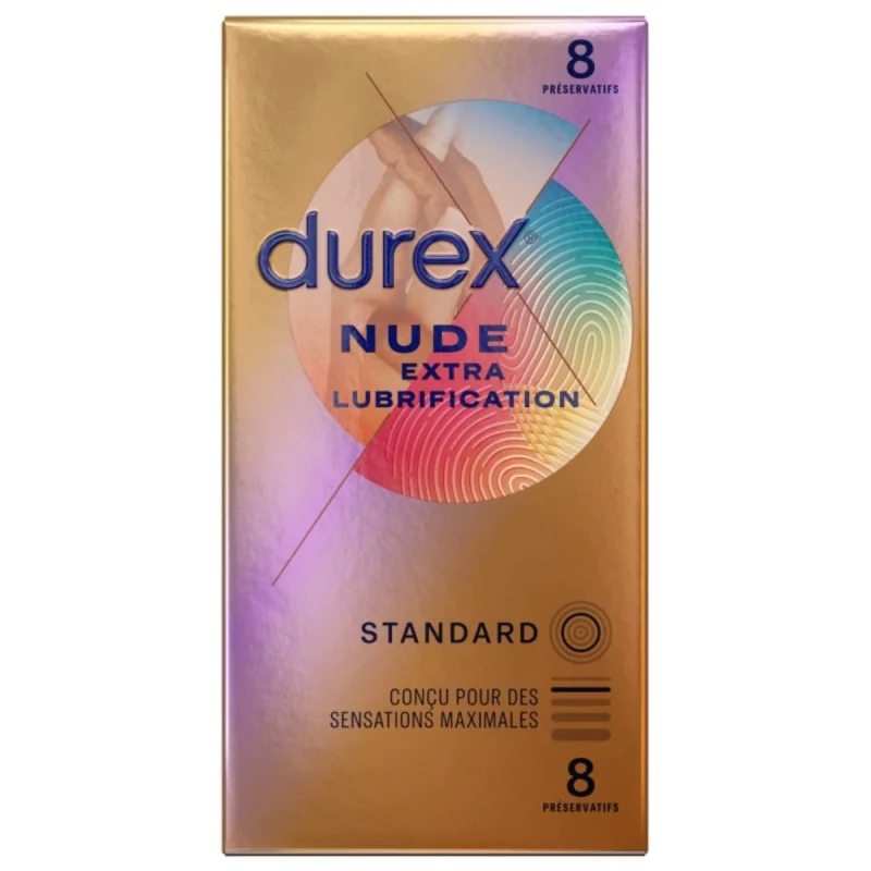 Durex Nude 8 Préservatifs Extra Lubrification