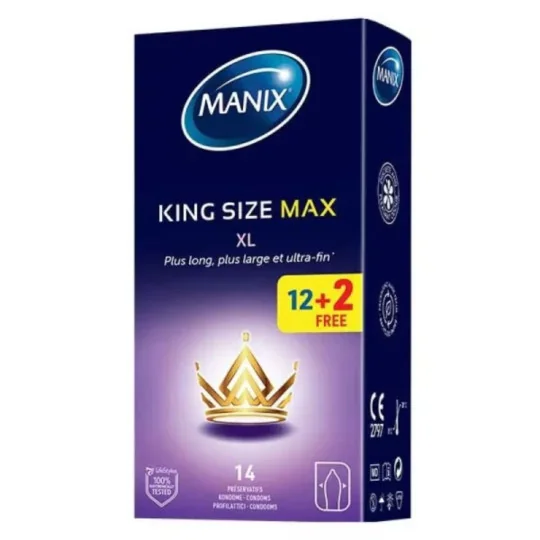 Manix King Size Max XL 12 Préservatifs +2 OFFERTS