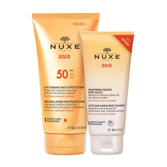 Nuxe Sun Lait Délicieux Haute Protection SPF 50 150ml+ Shampooing Douche Après-soleil 100ml OFFERT
