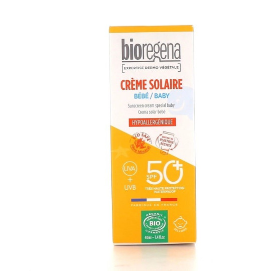 Bioregena Crème Solaire Bébé SPF50+ Bio 40ml