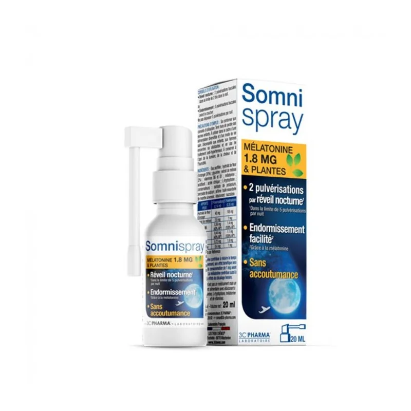 3C Pharma Somni Spray Mélatonine1.8mg &Plantes 20ml