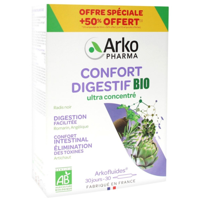 Arkopharma Bio Confort Digestif 20 ampoules+10 OFFERTES