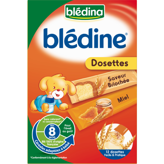 Blédina Blédine Miel Saveur Briochée 12 dosettes