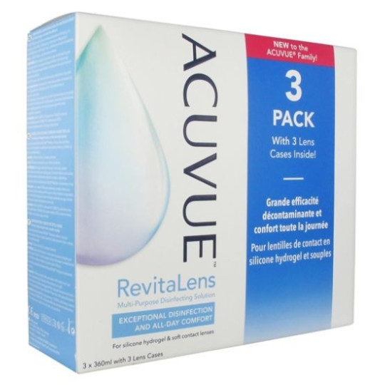 Acuvue Revitalens 3X360ml + 3 Etuis Lentilles