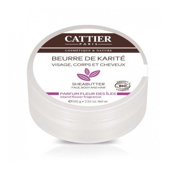 Cattier Beurre de Karité Parfum Fleur des Iles 100 g.