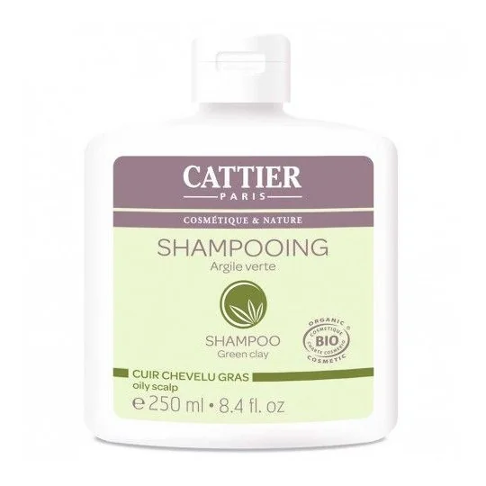 Cattier Shampooing Cheveux Gras Argile Verte 250 ml.