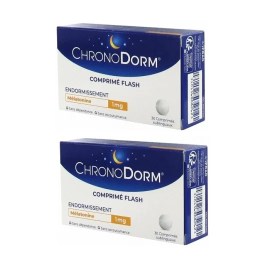 ChronoDorm Mélatonine 1mg 2X30 comprimés -30% sur 2ème Boîte