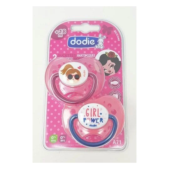 Dodie Sucettes Anatomiques Girl Power +18mois X2