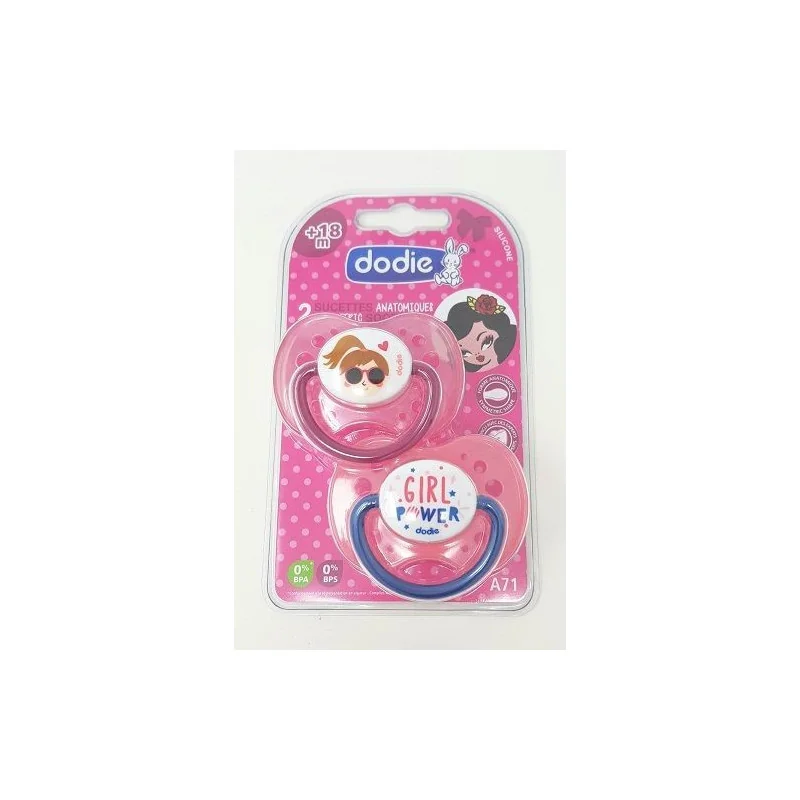 Dodie Sucettes Anatomiques Girl Power +18mois X2