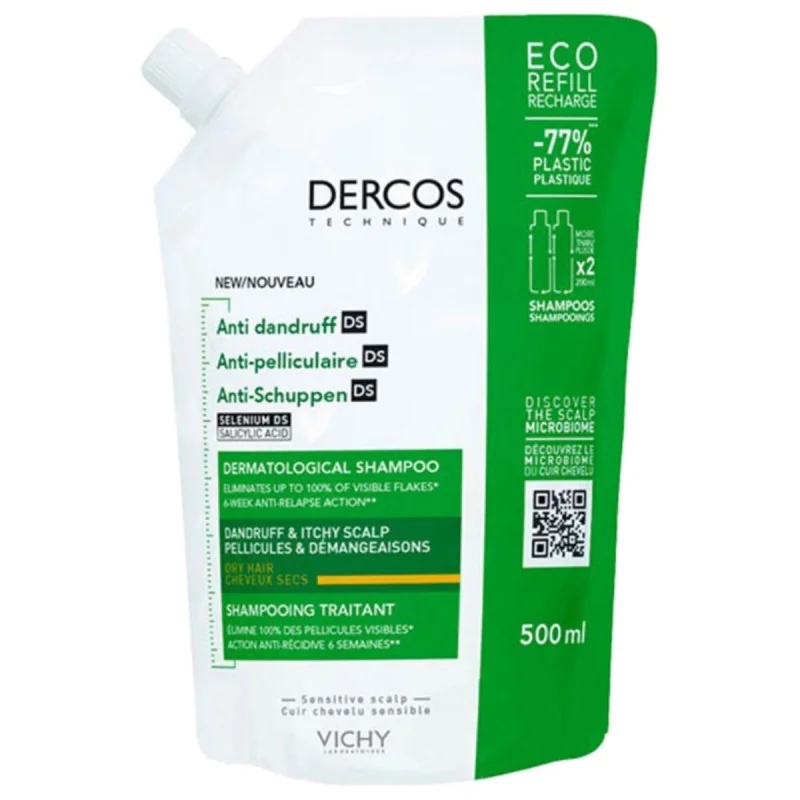 Vichy Dercos Anti-pelliculaire DS Shampooing Cheveux Secs 500ml